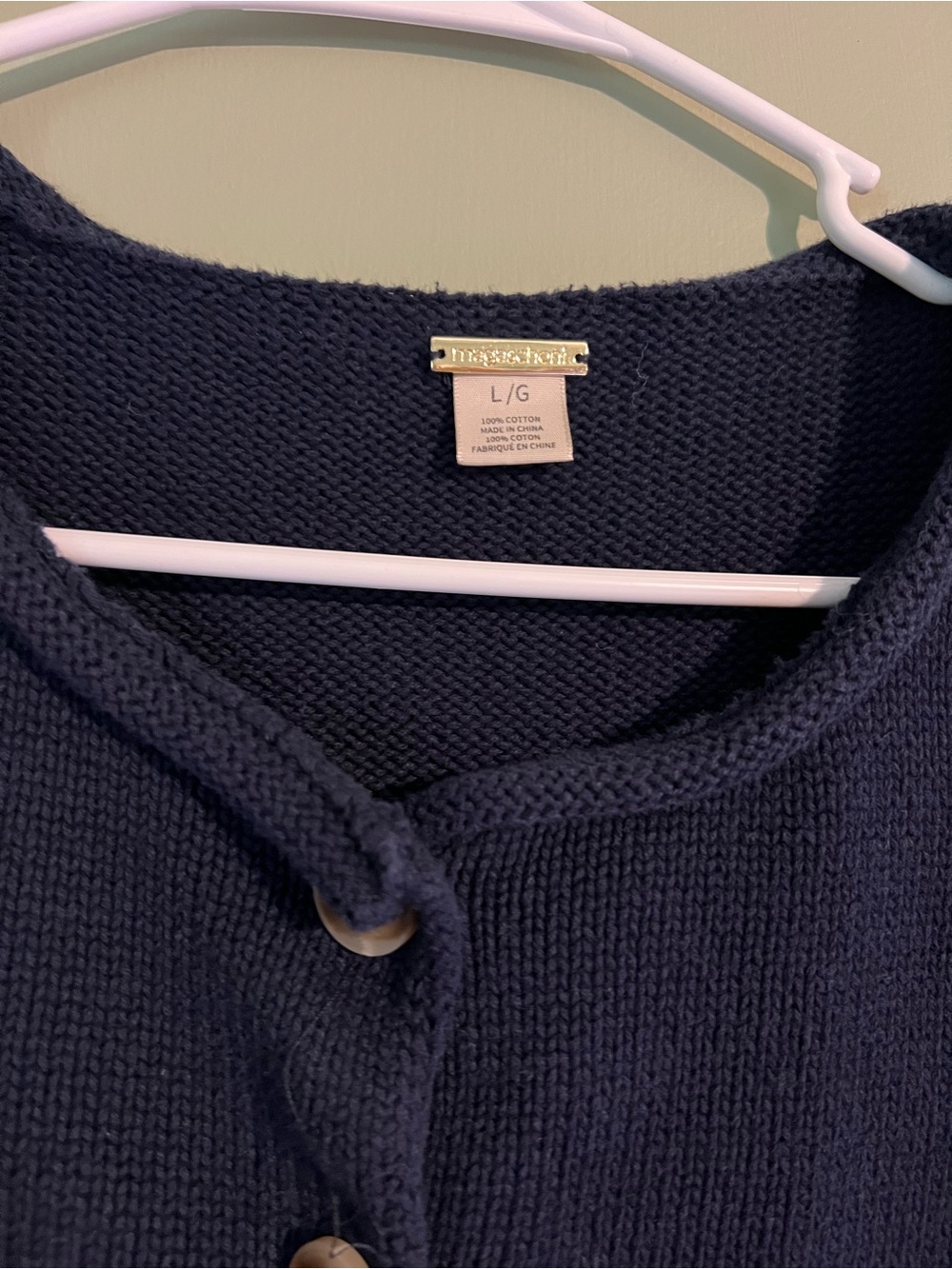 Magaschoni Navy Button-Front Knit Vest - Picture 3 of 5